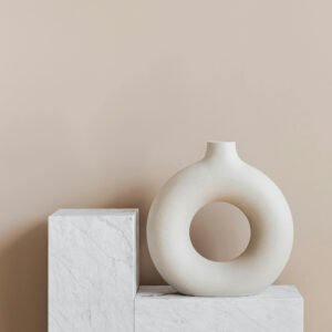 Textured White Vase