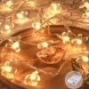 1pc, Cherry Blossom String Lights, 40/20/10LED, Indoor Fairy Lights, Hanging, for Christmas, Thanksgiving, Easter, Room, Bedroom, Autumn Decoration, Party, Wedding, Birthday, Gift, Wall Decoration